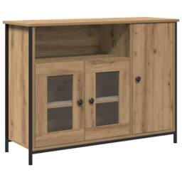 Berkfield Home Sideboard Artisan Oak 100x35x75 cm Engineered Wood in Brown - Size: 100 x 35 x 75 cm - thumbnail 3