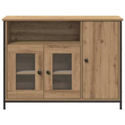 Berkfield Home Sideboard Artisan Oak 100x35x75 cm Engineered Wood in Brown - Size: 100 x 35 x 75 cm - thumbnail 4