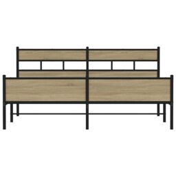 Berkfield Home Metal Bed Frame without Mattress Sonoma Oak 180x200 cm Super King in Brown - thumbnail 4