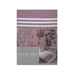 Voltico Mauve Velvet Panel Duvet Set - Single, Double & King - thumbnail 7