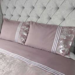 Voltico Mauve Velvet Panel Duvet Set - Single, Double & King - thumbnail 2