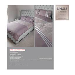 Voltico Mauve Velvet Panel Duvet Set - Single, Double & King - thumbnail 8