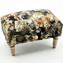 Minster Cat Print Design Footstool with Drawer - L25 x W45 x H28 cm - Size: 1 Pack - thumbnail 2