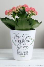 Personalised Memento Company Personalised Thank You For Helping Me Grow Plant Pot in White - thumbnail 4