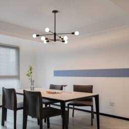 NIVOR 8 Light Sputnik Chandelier, Adjustable Black Modern Pendant Light E27 - thumbnail 6
