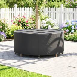 OUTSUNNY Round Garden Furniture Cover Waterproof Dia.214 x 70 cm, Black - Size: 214 x 70 cm - thumbnail 1