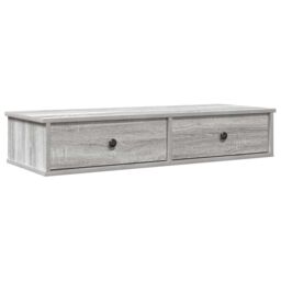 Berkfield Home Wall Shelf with Drawers Grey Sonoma 100x37.5x19 cm Engineered Wood - thumbnail 2
