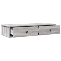 Berkfield Home Wall Shelf with Drawers Grey Sonoma 100x37.5x19 cm Engineered Wood - thumbnail 7