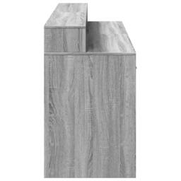 Berkfield Home Soft Desk with LED Lights Grey Sonoma 160x55x91 cm Engineered Wood - Size: 160 x 55 x 91 cm - thumbnail 7