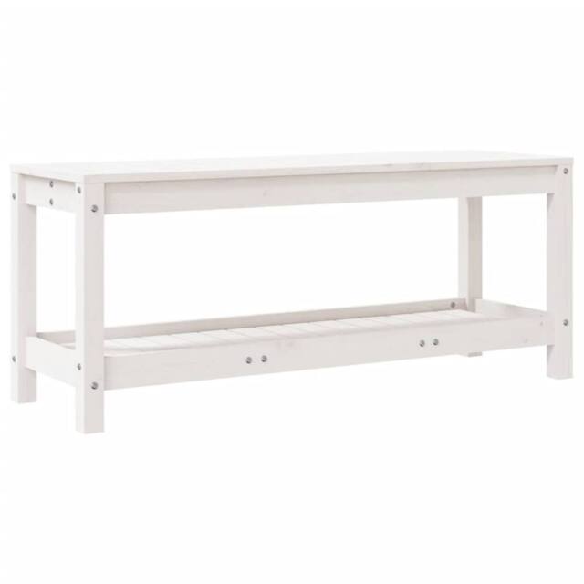 Berkfield Home Garden Bench White 108x35x45 cm Solid Wood Pine - Size: 108 x 35 x 45 cm - image 1