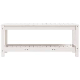 Berkfield Home Garden Bench White 108x35x45 cm Solid Wood Pine - Size: 108 x 35 x 45 cm - thumbnail 4