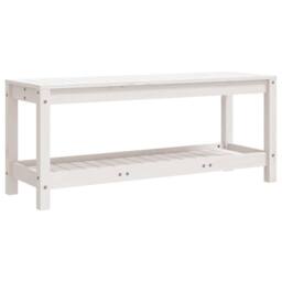 Berkfield Home Garden Bench White 108x35x45 cm Solid Wood Pine - Size: 108 x 35 x 45 cm - thumbnail 5