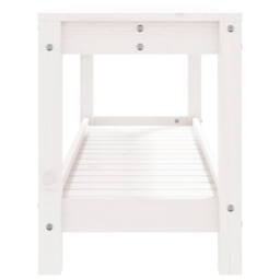 Berkfield Home Garden Bench White 108x35x45 cm Solid Wood Pine - Size: 108 x 35 x 45 cm - thumbnail 6
