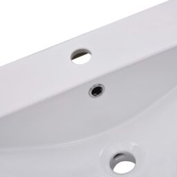 Berkfield Home Built-in Basin 101x39.5x18.5 cm Ceramic White - thumbnail 5