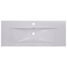 Berkfield Home Built-in Basin 101x39.5x18.5 cm Ceramic White - thumbnail 4