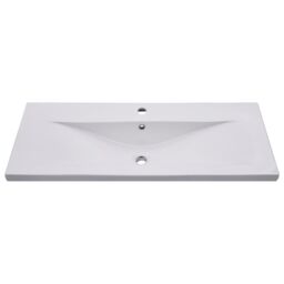 Berkfield Home Built-in Basin 101x39.5x18.5 cm Ceramic White - thumbnail 3