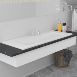 Berkfield Home Built-in Basin 101x39.5x18.5 cm Ceramic White - thumbnail 1