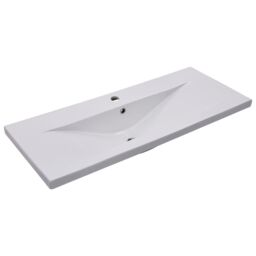 Berkfield Home Built-in Basin 101x39.5x18.5 cm Ceramic White - thumbnail 2