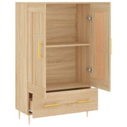 Berkfield Home Highboard Sonoma Oak 69.5x31x115 cm Engineered Wood in Brown - thumbnail 6