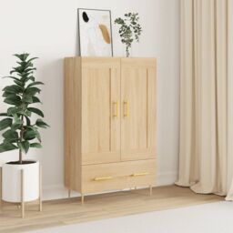 Berkfield Home Highboard Sonoma Oak 69.5x31x115 cm Engineered Wood in Brown - thumbnail 1