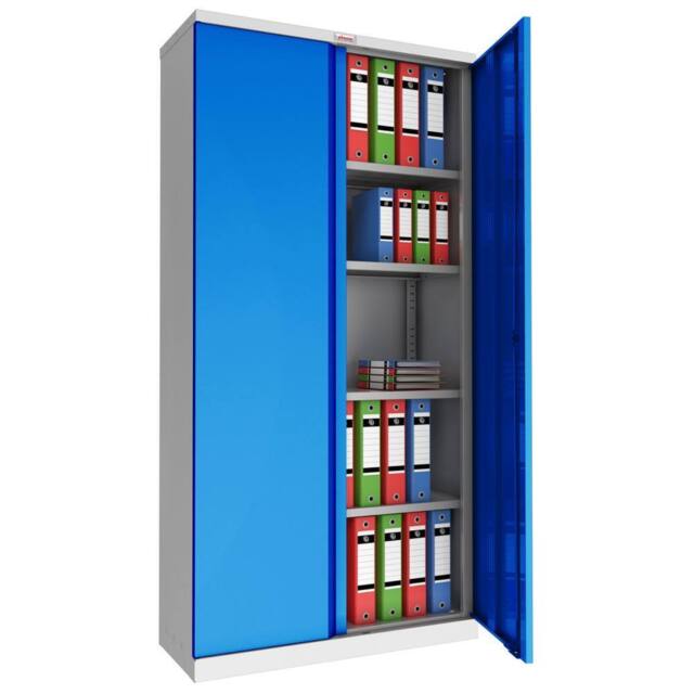 Phoenix Safe Company Steel Storage Cupboard Grey & Blue with Electronic Lock, SCL1891GBE - Size: 180 cm x 100 cm - image 1