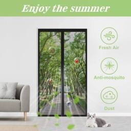 SPETLEK Mesh Curtain Mosquito Fly Bug Insect in Black - Size: 0.6m2 - thumbnail 3