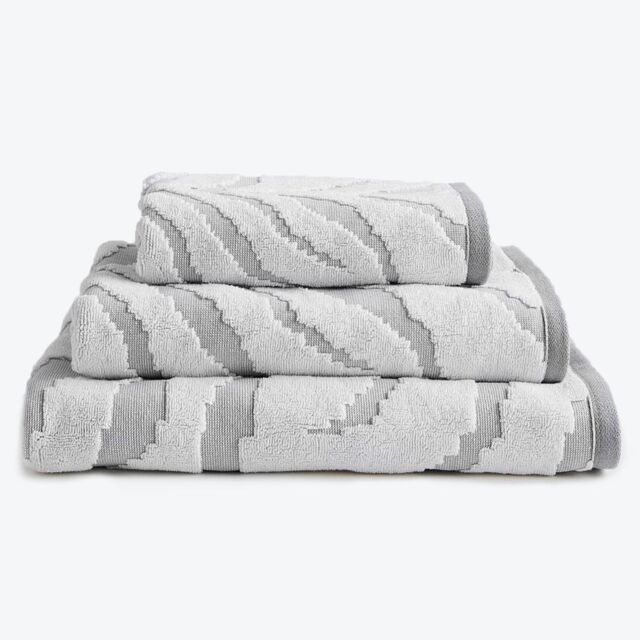 Allure Bath Fashions Zebra Print Sculpted Bath Towel in Grey - Size: Bath Sheet - image 1