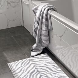 Allure Bath Fashions Zebra Print Sculpted Bath Towel in Grey - Size: Bath Sheet - thumbnail 4