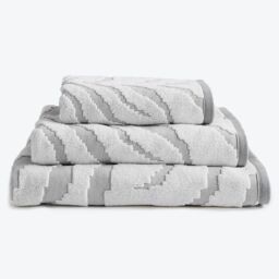 Allure Bath Fashions Zebra Print Sculpted Bath Towel in Grey - Size: Bath Sheet - thumbnail 1
