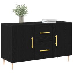Berkfield Home Sideboard Black Oak 100x36x60 cm Engineered Wood - Size: 100 x 36 x 60 cm - thumbnail 3