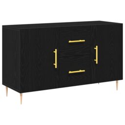 Berkfield Home Sideboard Black Oak 100x36x60 cm Engineered Wood - Size: 100 x 36 x 60 cm - thumbnail 2