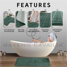 GAVENO CAVAILIA Greek Bath Mat in Dark Green - thumbnail 2