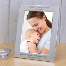 Uniqueful Women's Personalised Mummy Silver Plated Frame