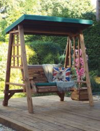 Charles Taylor Trading Dorset Two Seater Swing Green in Brown - thumbnail 3