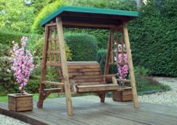 Charles Taylor Trading Dorset Two Seater Swing Green in Brown - thumbnail 2