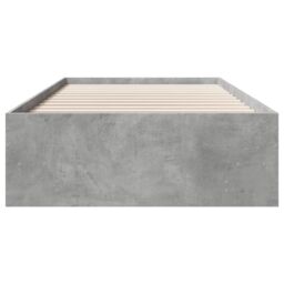 Berkfield Home Bed Frame without Mattress Concrete Grey 90x190cm Engineered Wood - Size: 90x190 cm - thumbnail 5
