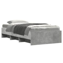 Berkfield Home Bed Frame without Mattress Concrete Grey 90x190cm Engineered Wood - Size: 90x190 cm - thumbnail 3