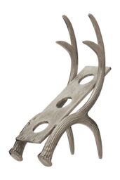 Orsina 3 Bottle Antler Wine Rack, Accent Centrepiece Wine Rack for Dining Table, Kitchem, Decorative Antler Design in Silver