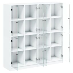 Berkfield Home Bookcase with Doors White 136x37x142 cm Engineered Wood - Size: 136 x 37 x 142 cm - thumbnail 6