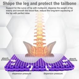 NESTLUNE Double Thick Honeycomb Gel Cooling Seat Cushion in Purple - Size: 100 cm x 190 cm - thumbnail 5