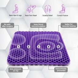 NESTLUNE Double Thick Honeycomb Gel Cooling Seat Cushion in Purple - Size: 100 cm x 190 cm - thumbnail 4