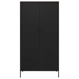 Berkfield Home Wardrobe Black 90x50x180 cm Steel - Size: 90 x 50 x 180 cm - thumbnail 3