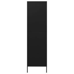 Berkfield Home Wardrobe Black 90x50x180 cm Steel - Size: 90 x 50 x 180 cm - thumbnail 4