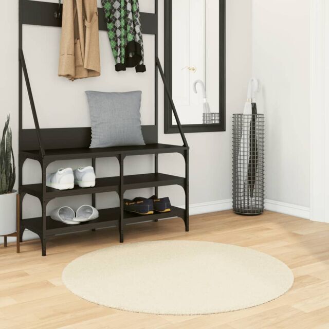 Berkfield Home Rug HUARTE Short Pile Soft & Washable Cream √ò 100 cm - Size: Medium - image 1