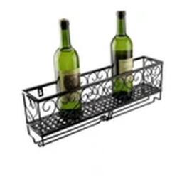 Havendro Metal Wall Mounted Wine Glass Rack Shelf Display Holder in Black - thumbnail 3