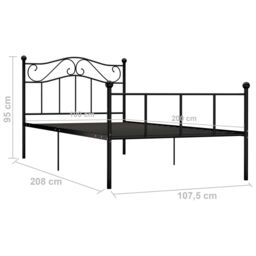 Berkfield Home Bed Frame Black Metal 100x200 cm - thumbnail 6