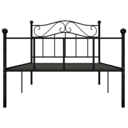 Berkfield Home Bed Frame Black Metal 100x200 cm - thumbnail 3