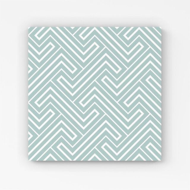 "Warren Reed - Designer Geometric Modern Ornment Canvas in Green - Size: W30"" x H30""" - image 1