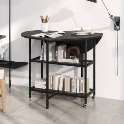 Kelvenix Modern Dining Table 100 cm Round in Black - Size: 0.6m2 - thumbnail 3