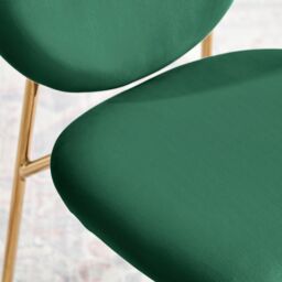 FurnitureboxUK Set of 2 Ivy Modern Velvet Dining Chairs On Gold Legs - Vintage Retro Nod in Green - thumbnail 8